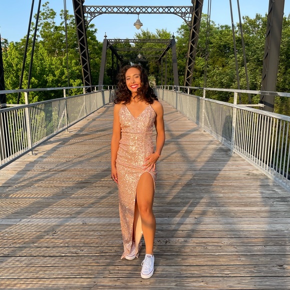 Windsor Dresses & Skirts - Rose Gold Sequin Prom Dress